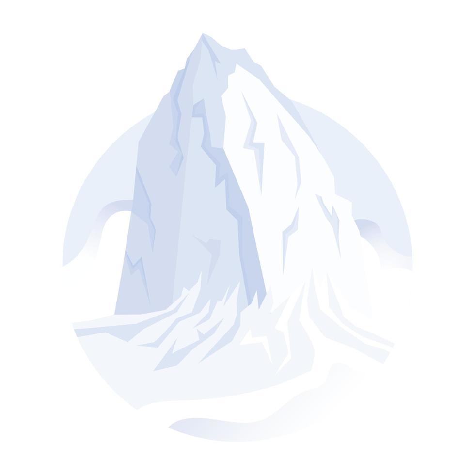 una ilustración plana del glaciar vector