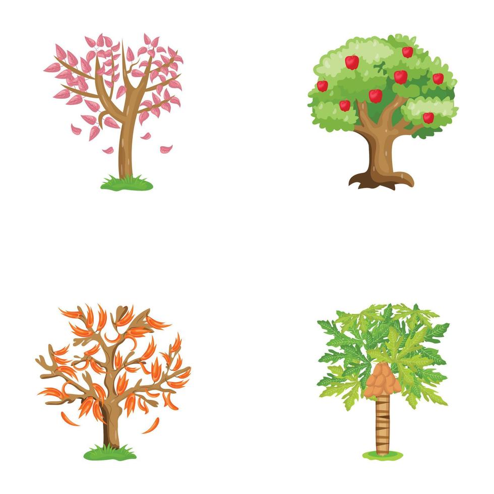 Ilustraciones de pack tree flat vector