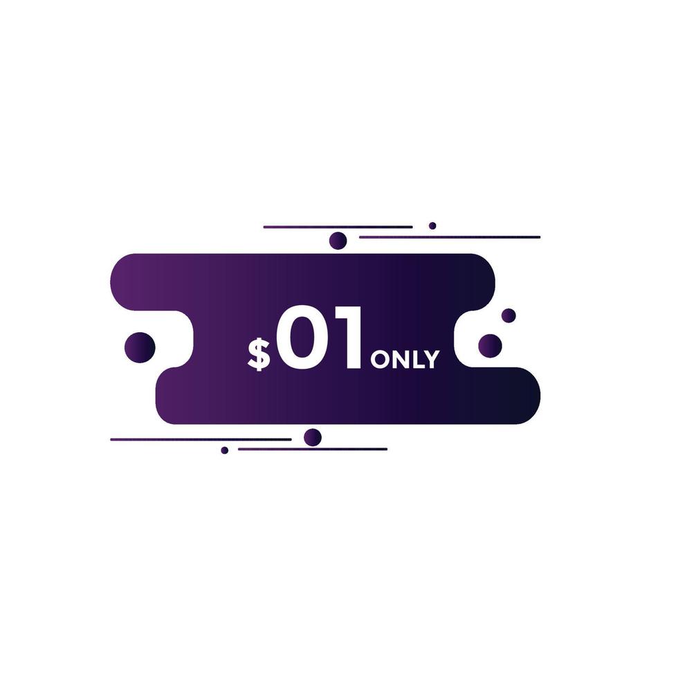 1 Dollar Only Sticker. sale promotion Design. Only 1 dollar price tag. 1 dollar USD Price tag vector