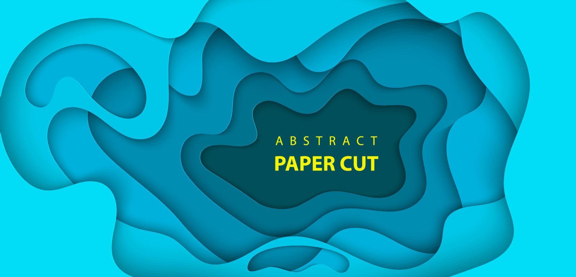 fondo vectorial con formas de corte de papel de color azul profundo. Estilo de arte de papel abstracto 3d, diseño de diseño para presentaciones de negocios, volantes, carteles, impresiones, decoración, tarjetas, portada de folleto. vector