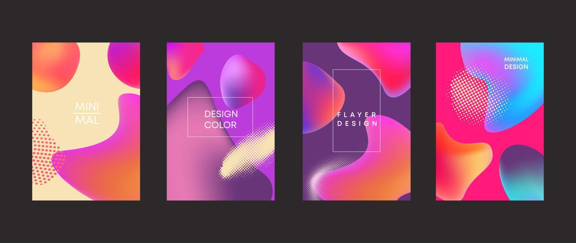 Abstract shapes liquid geometric background. Purple futuristic bubble design with blue fluid drops. vector