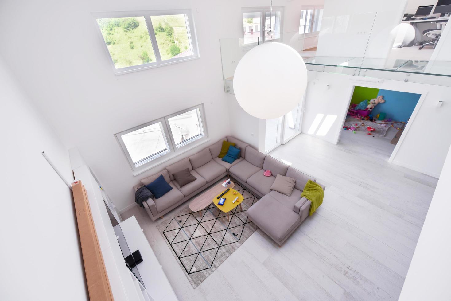 Sweden, 2022 - interior of a two level apartment photo