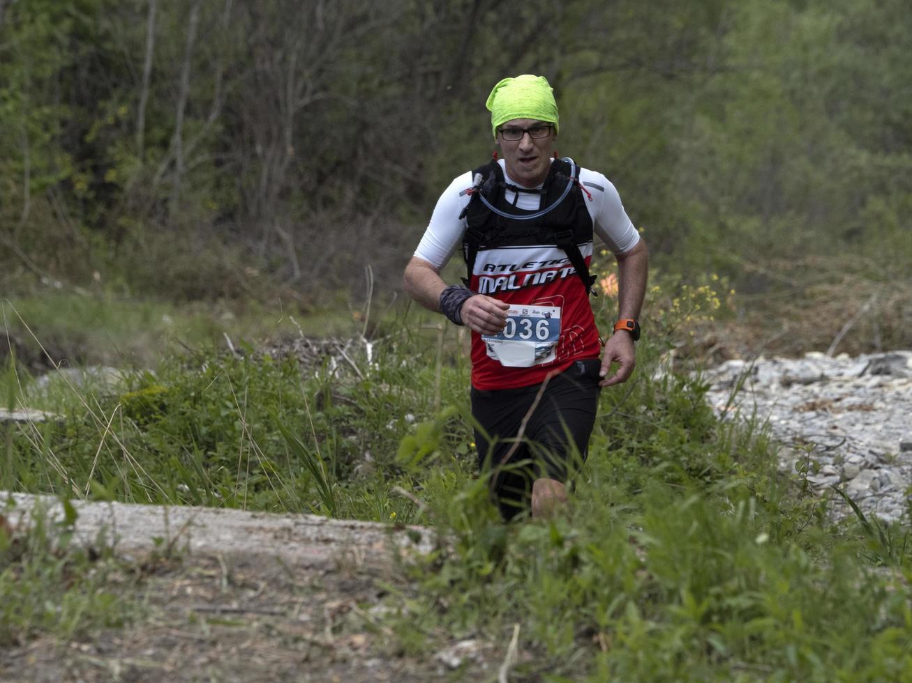 CANTALUPO LIGURE, ITALY - MAY 15 2021 - Stone Door Porte di Pietra trial running marathon photo