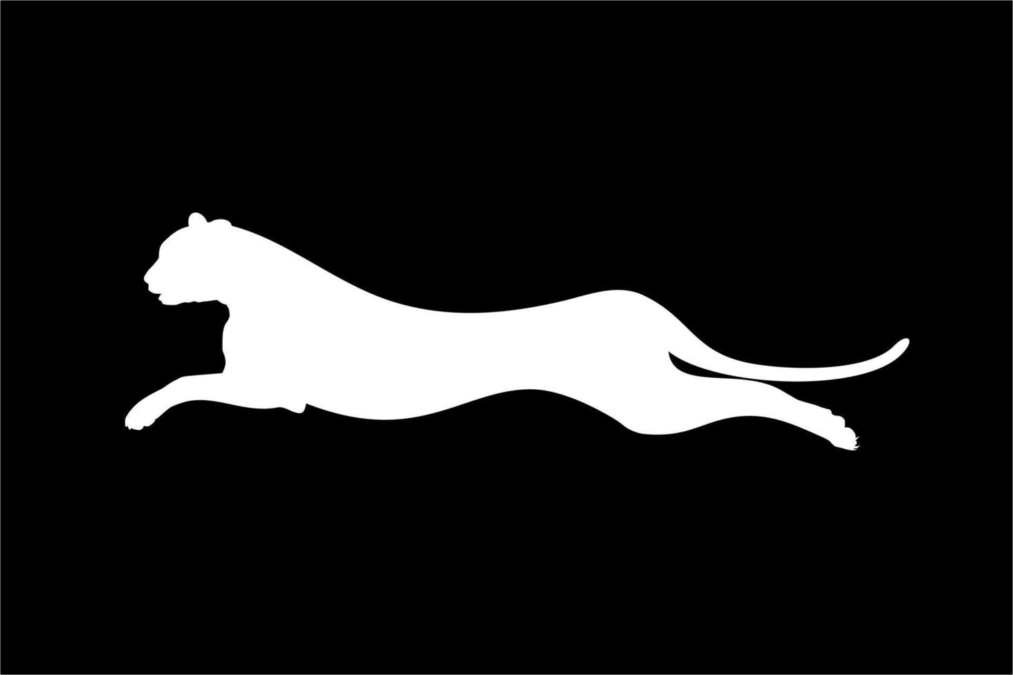 Silhouette of the Jumping Wild Cat, Tiger, Leopard, Panther, Cheetah, Jaguar and Big Cat Family, for Logo, Pictogram, Website, or Graphic Design Element. Vector Illustration