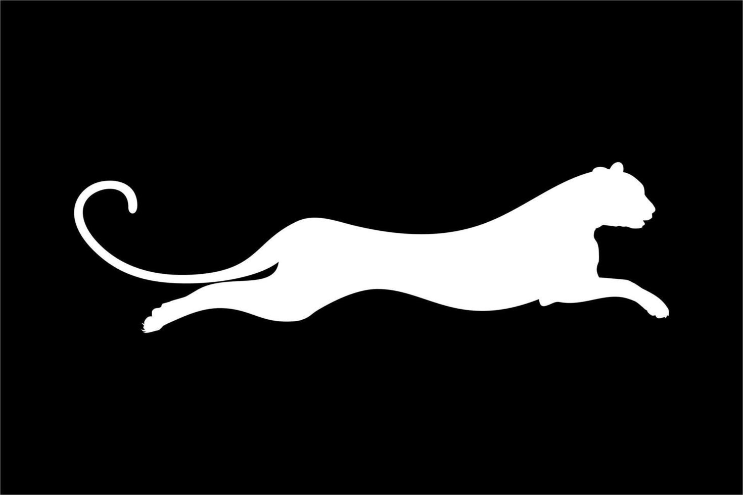 Silhouette of the Jumping Wild Cat, Tiger, Leopard, Panther, Cheetah, Jaguar and Big Cat Family, for Logo, Pictogram, Website, or Graphic Design Element. Vector Illustration