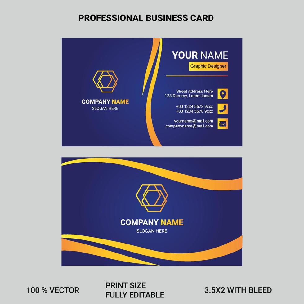 tarjeta de visita profesional para usos profesionales o uso personal vector