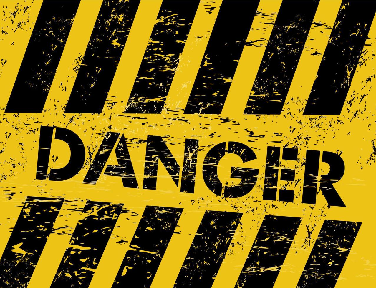 Grunge yellow and black stripes warning background vector