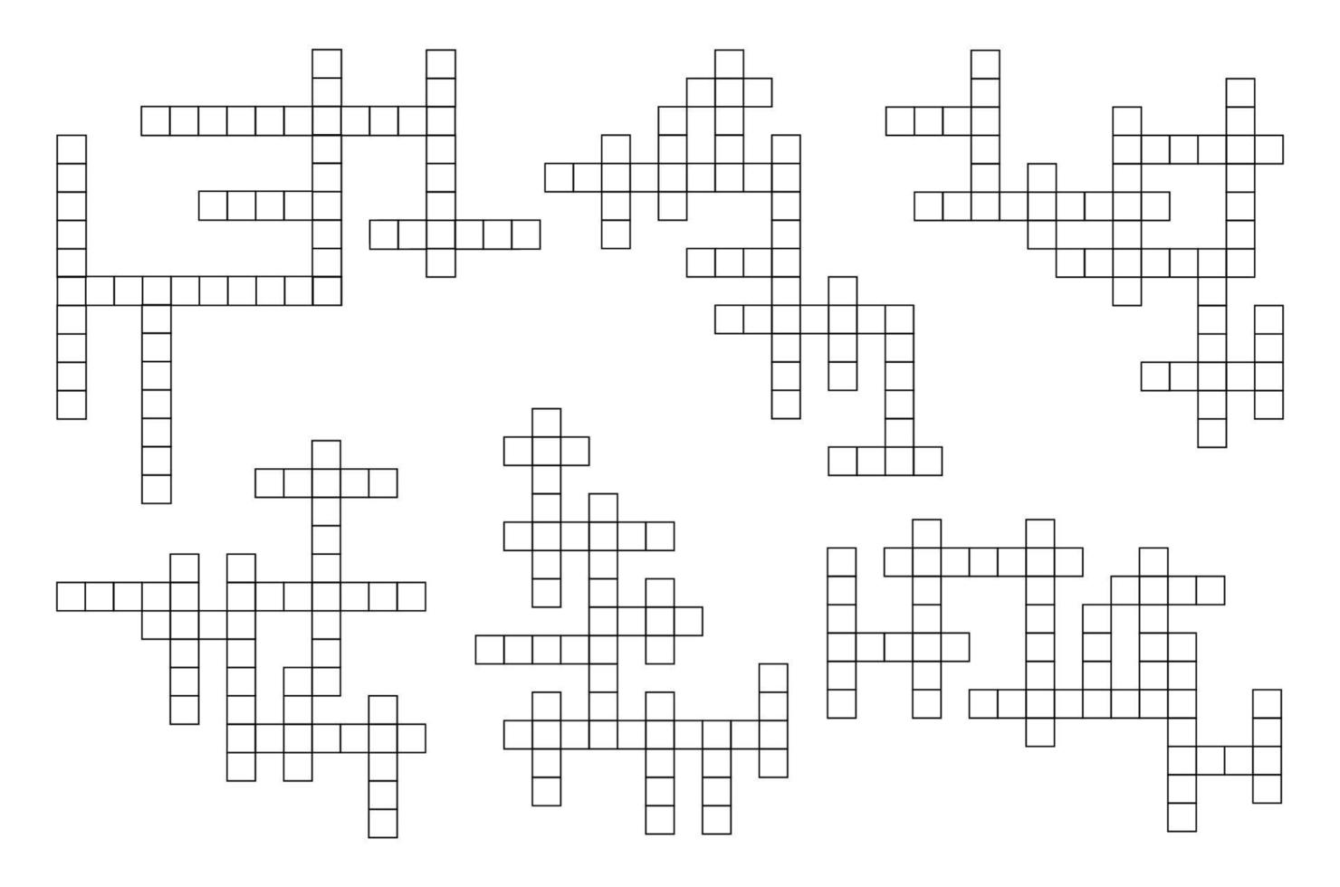 Crossword game grid, cross word puzzle template vector