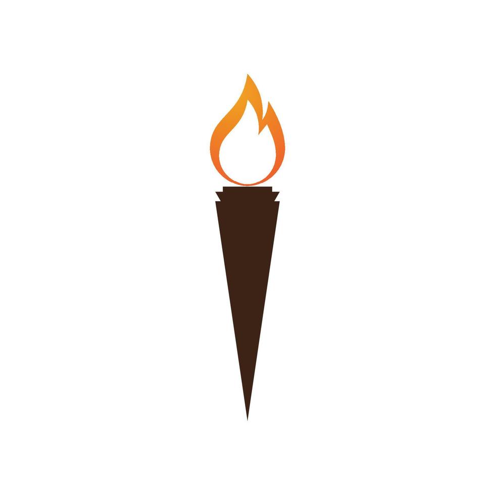 Fire torch with flame flat icons set. Collection of symbol flaming, illustration vector