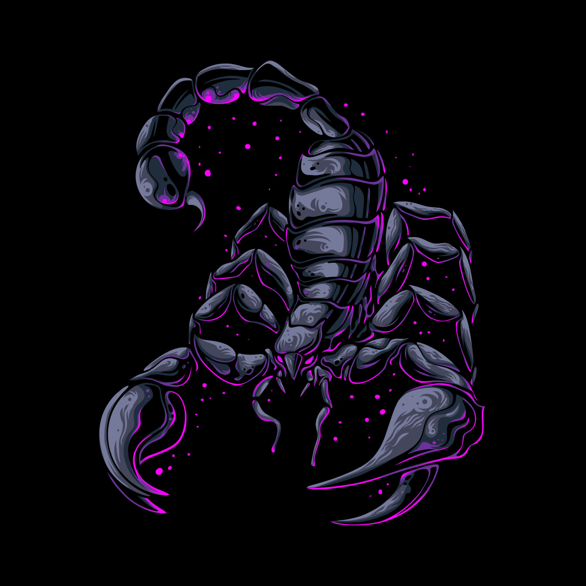 Vector Illustration Colorful Scorpion in a Stance Ready to Attack With ...