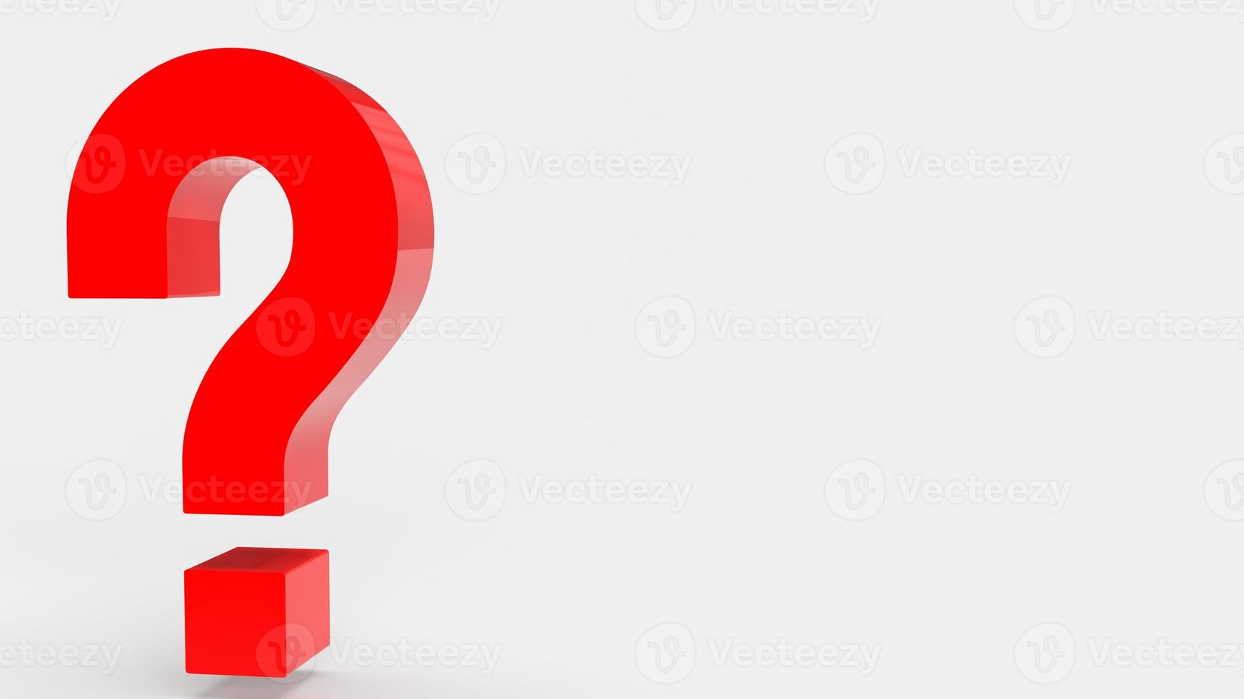 The red question on white background 3d rendering photo