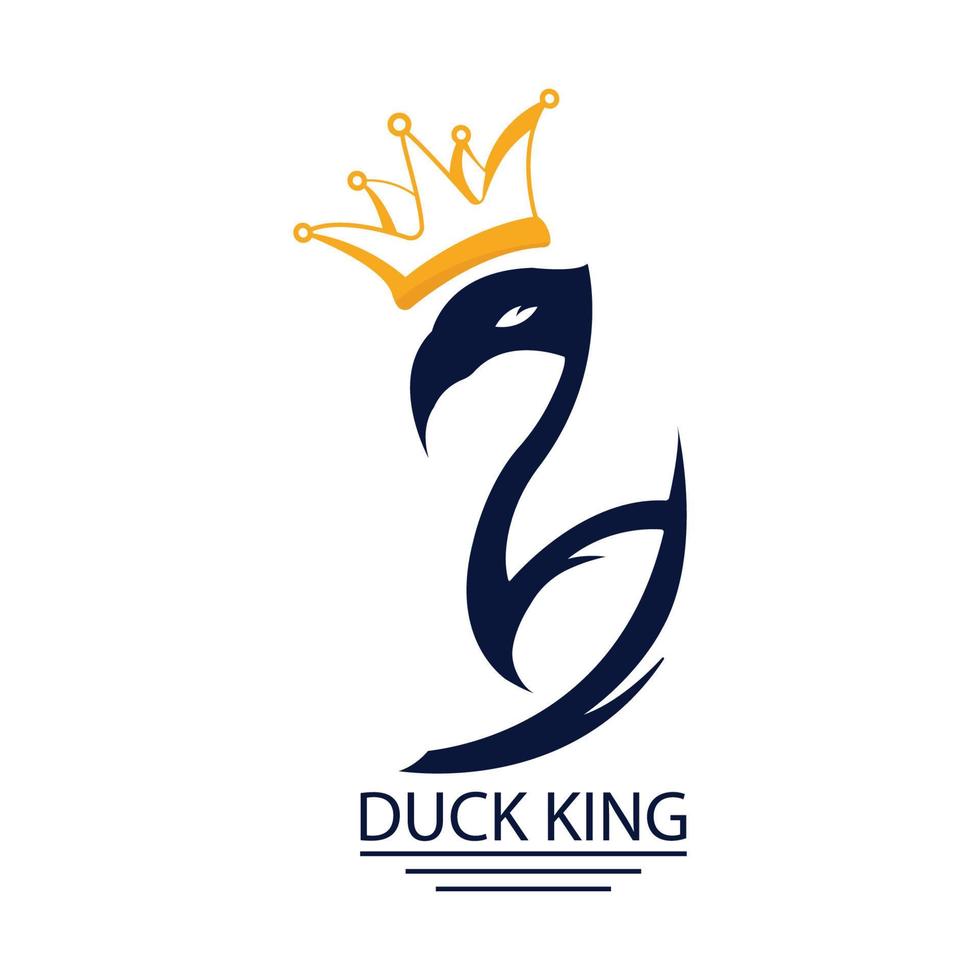 Duck king logo icon illustration. illustration logo icon line style related to animal. Simple design editable vector