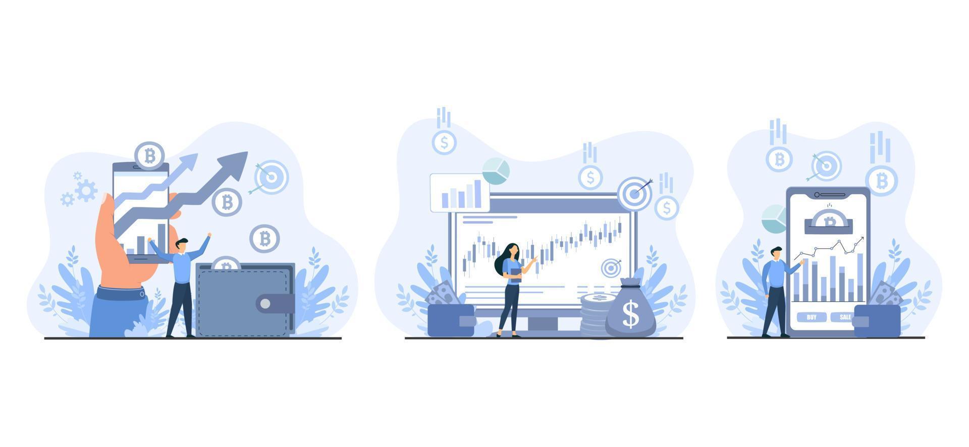 diseño de ilustración de paquete plano de finanzas vector