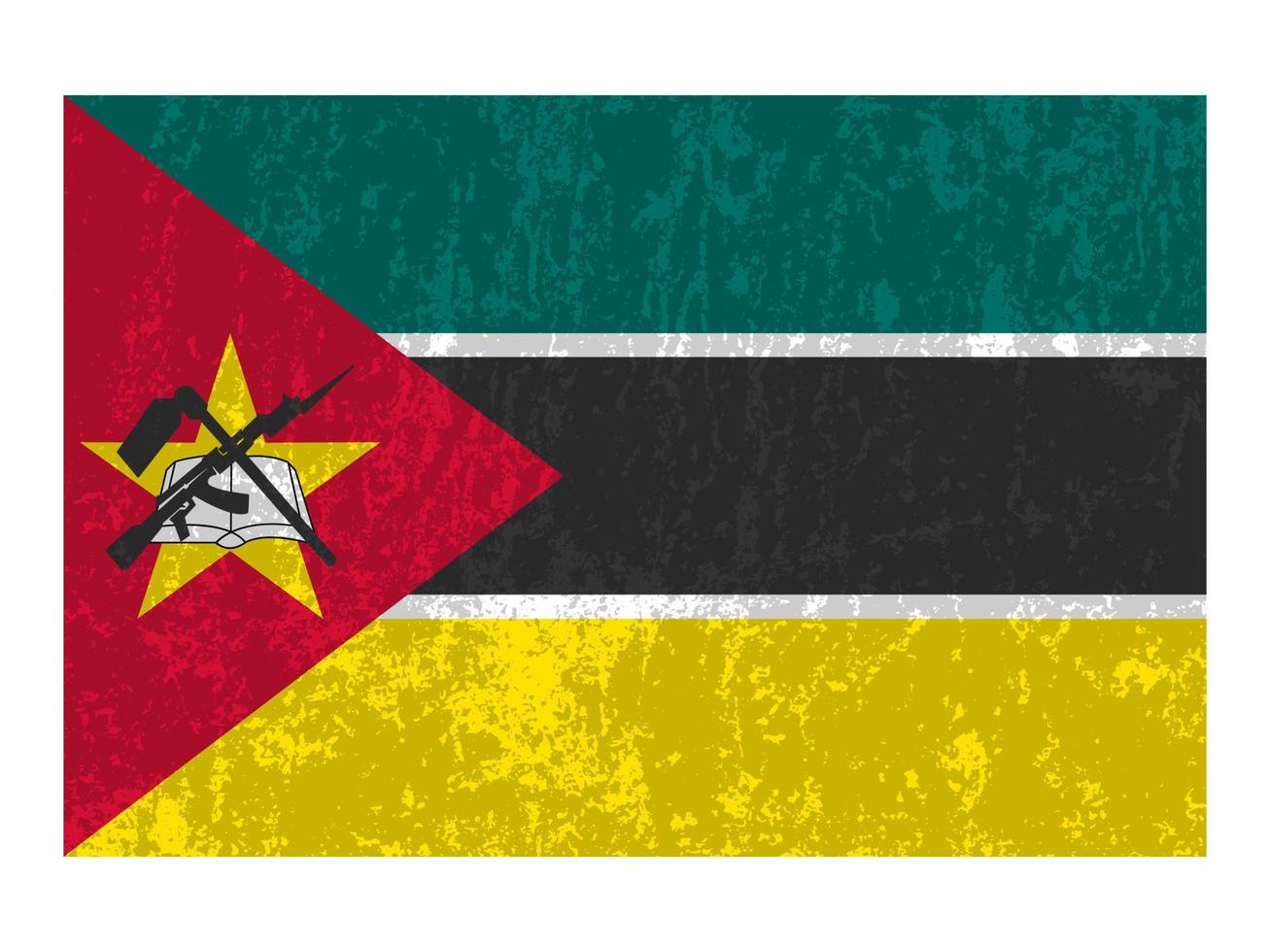 Mozambique flag, official colors and proportion. Vector illustration.