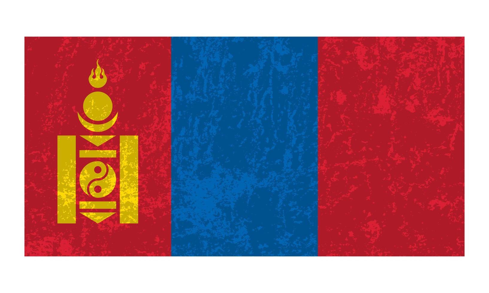 Mongolia flag, official colors and proportion. Vector illustration.