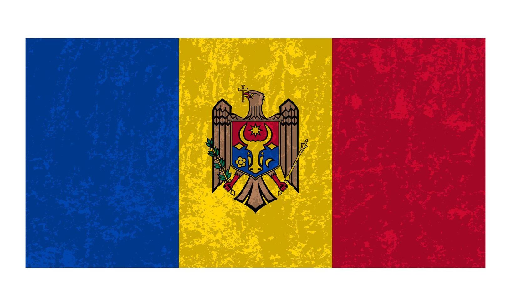 Moldova flag, official colors and proportion. Vector illustration.
