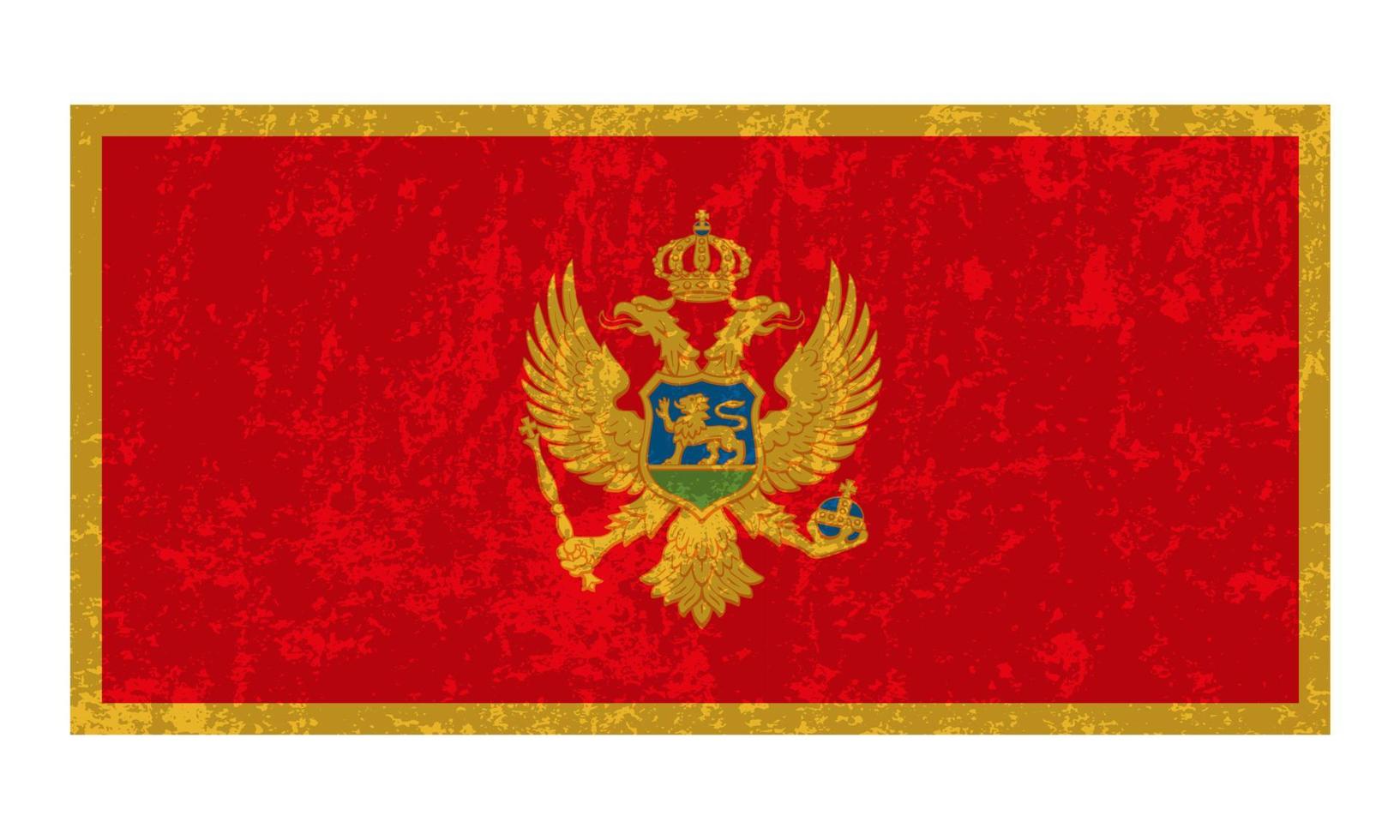 Montenegro flag, official colors and proportion. Vector illustration.