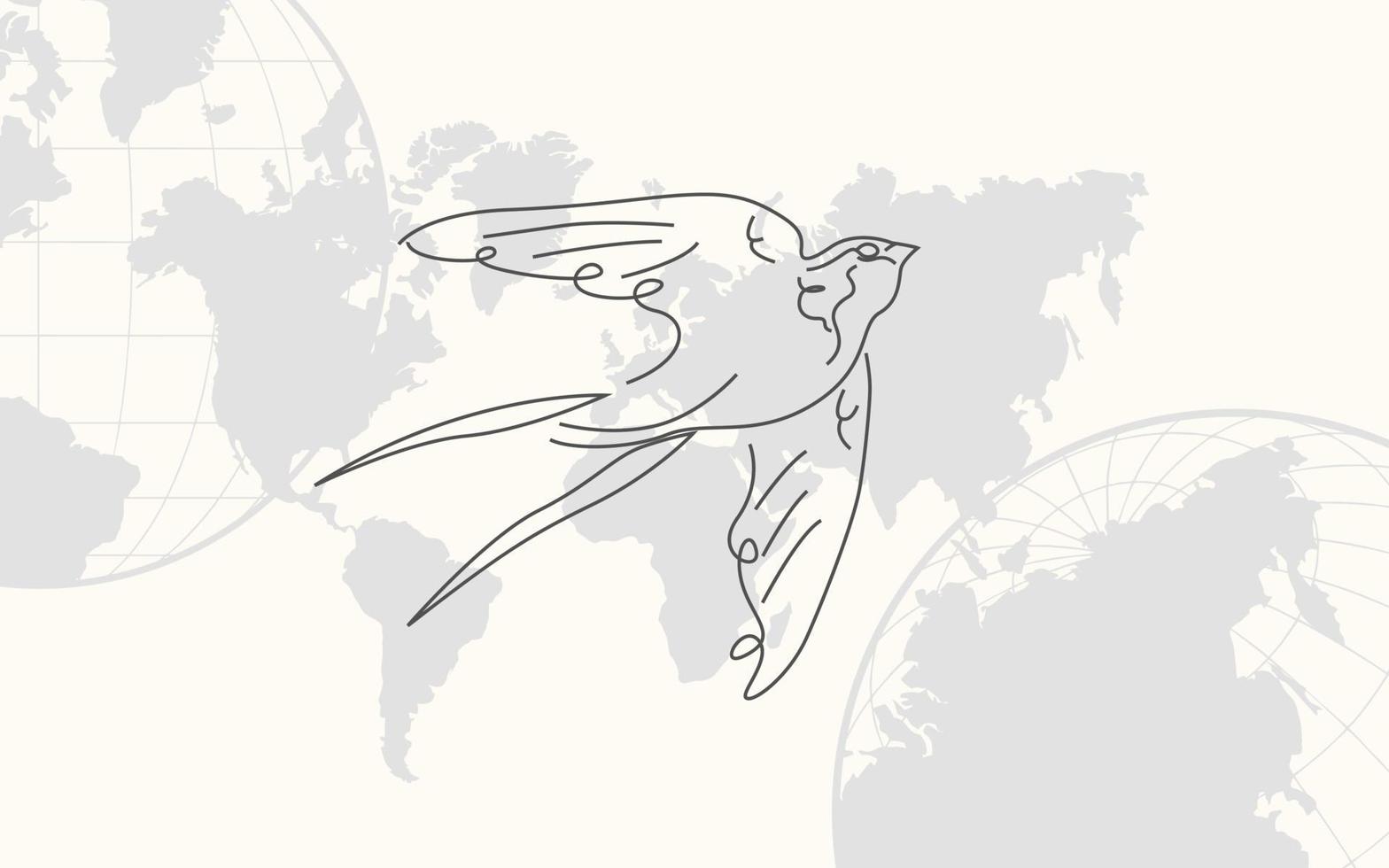 Flying bird Banner Template design vector