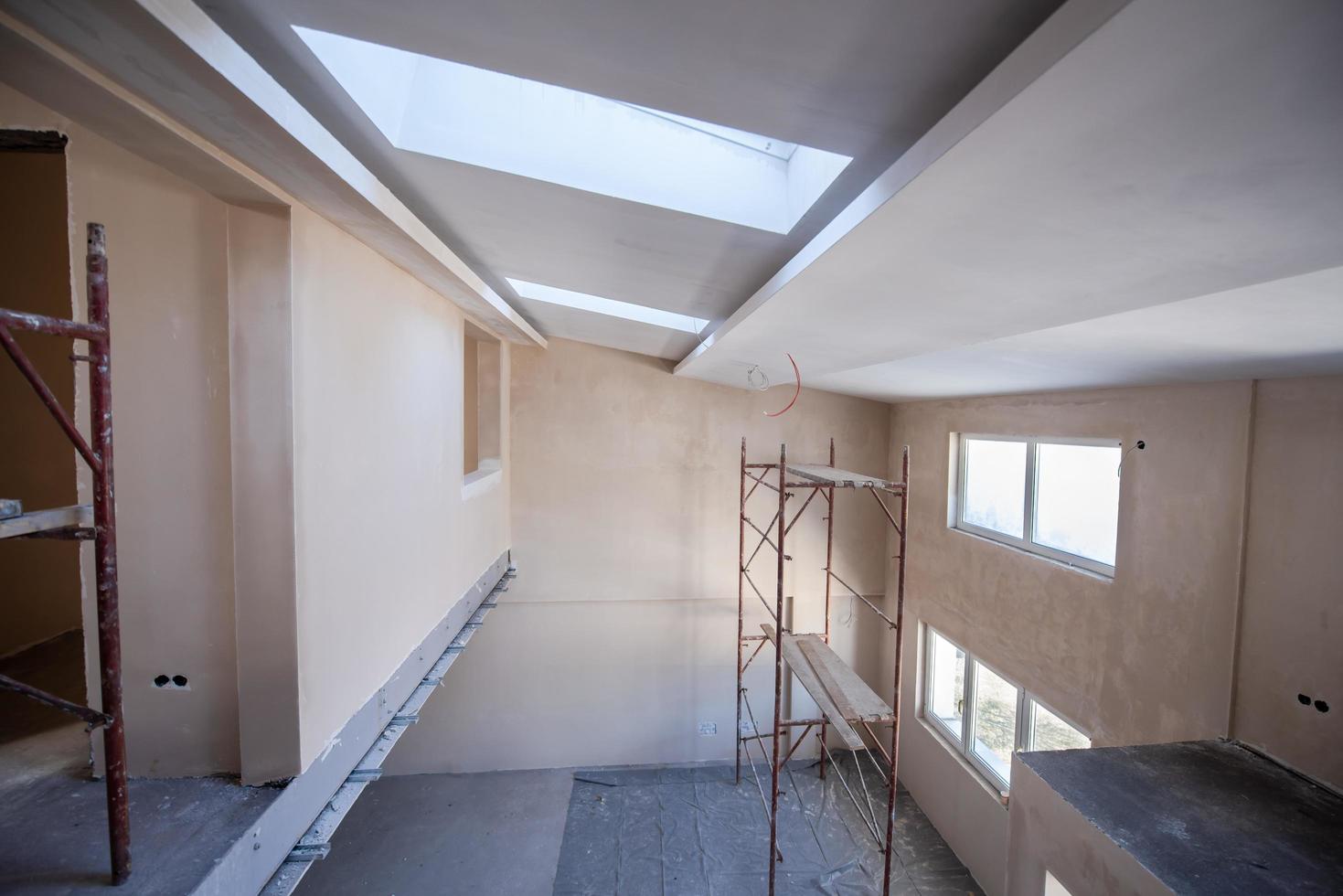 Sweden, 2022 - interior of construction site with scaffolding photo