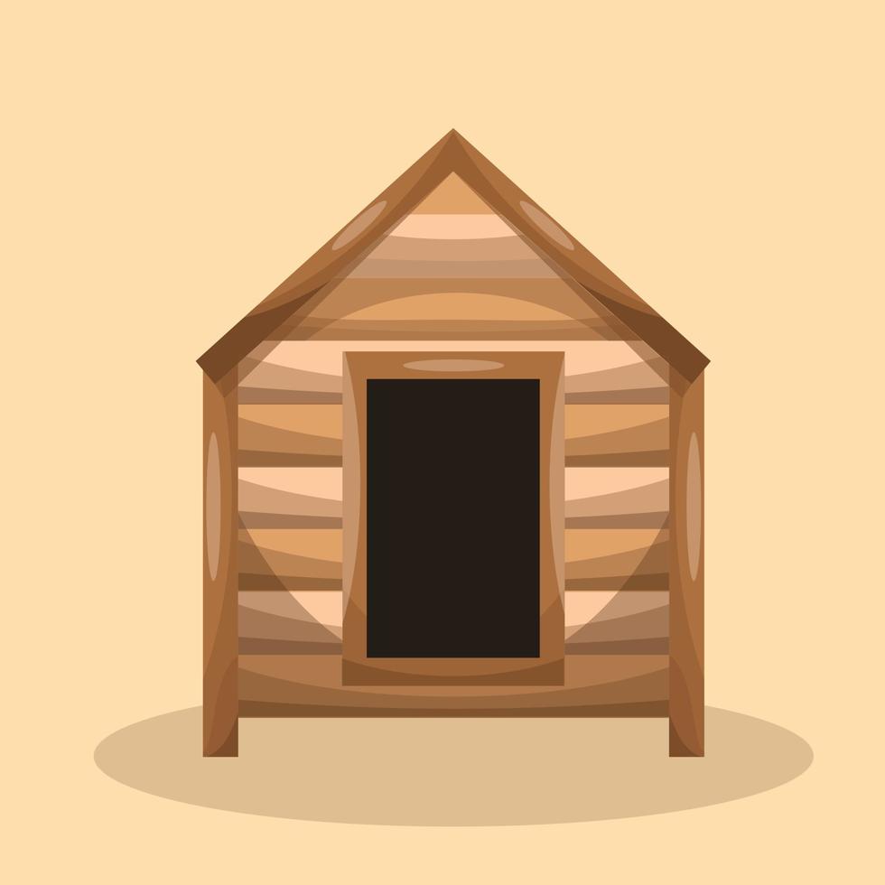 Wooden Pet House Concept Vector Illustration
