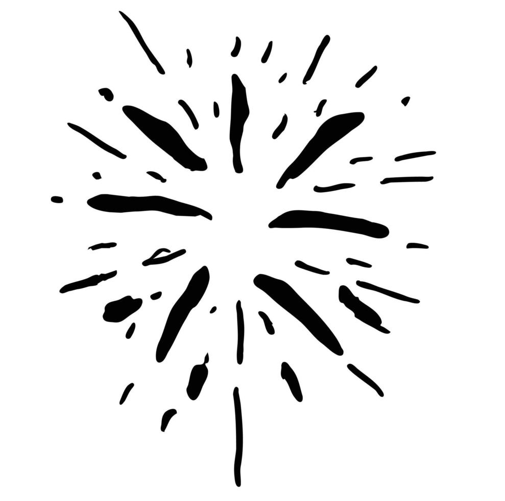 Firework hand drawn white background vector