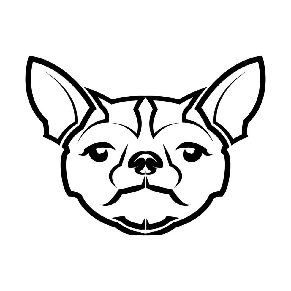 icono de ilustración de vector de dibujos animados lindo de un cachorro de perro chihuahua. es estilo de contorno.