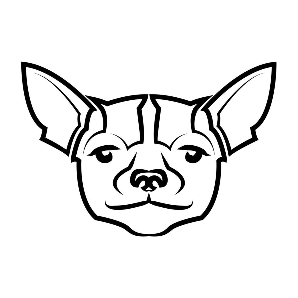 icono de ilustración de vector de dibujos animados lindo de un cachorro de perro chihuahua. es estilo de contorno.