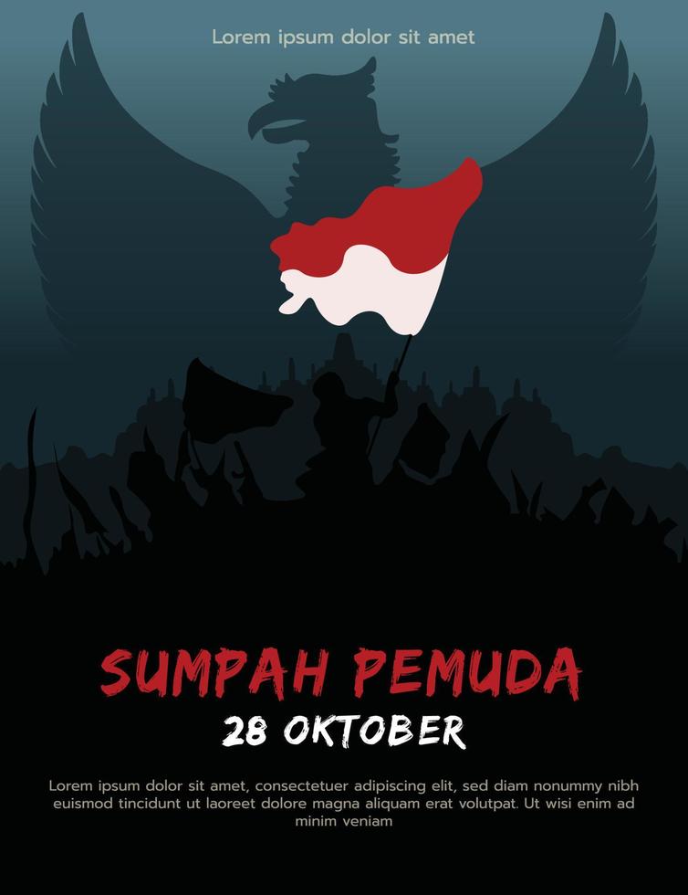 happy indonesian youth pledge. suitable for greeting card, poster and banner. selamat hari sumpah pemuda vector
