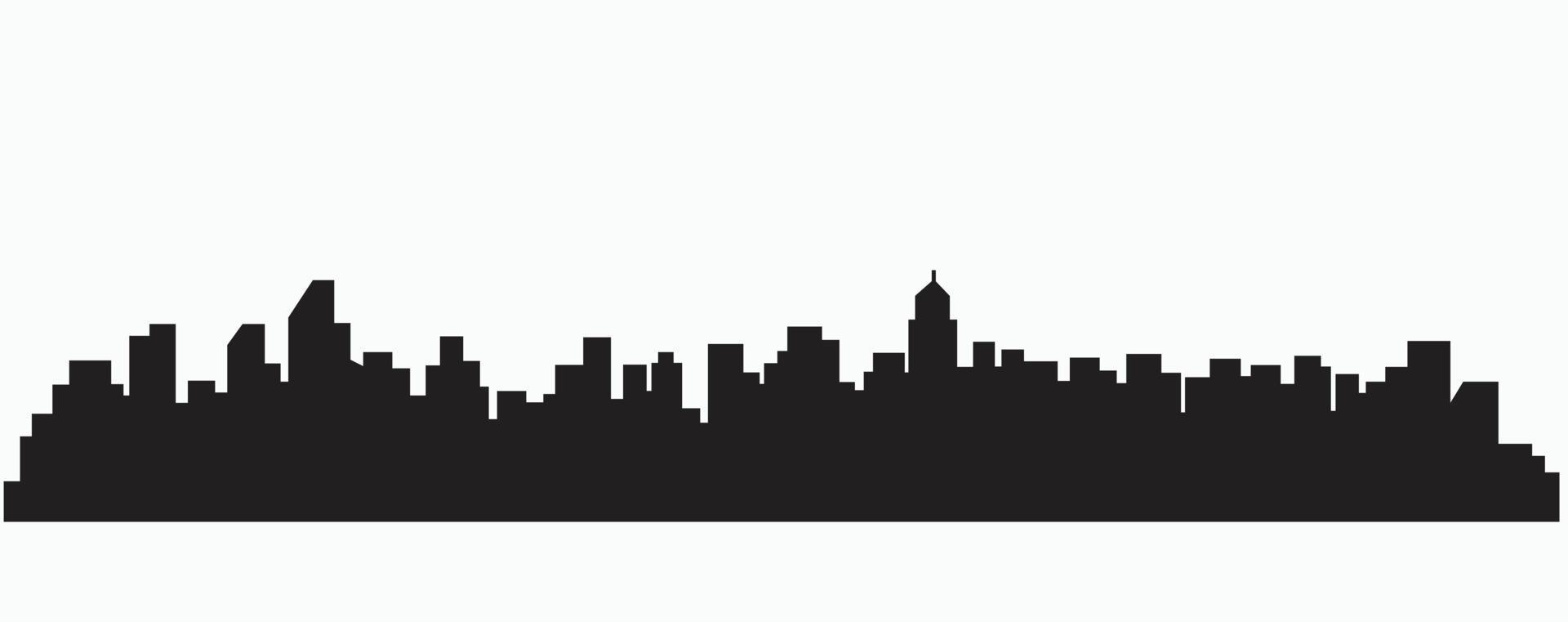 Modern City Skyline silhouette outline drawing on white background. vector