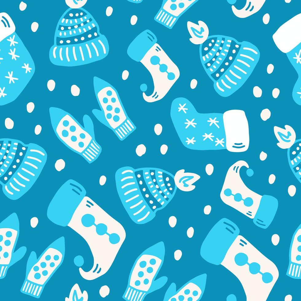 Hand drawn winter vector seamless pattern