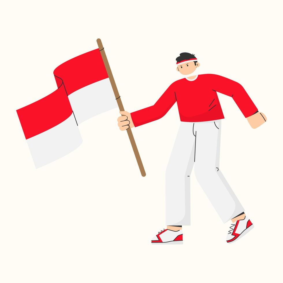 flat indonesian heroes vector