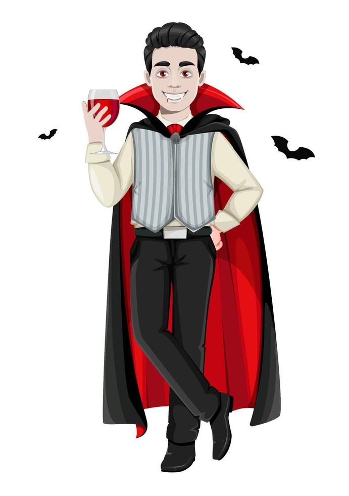 feliz Halloween. personaje de dibujos animados de vampiros vector