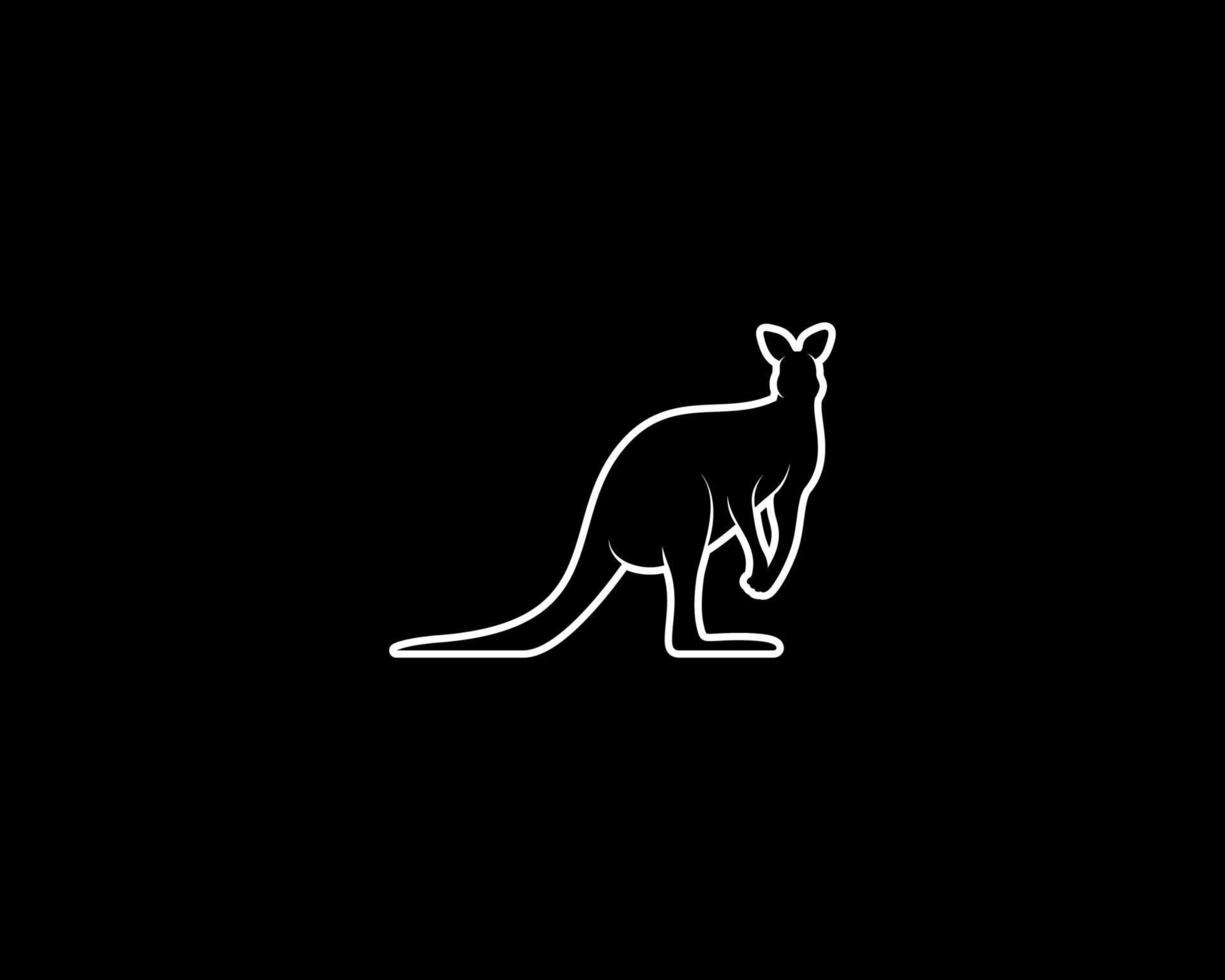 kangaroo outline vector silhouette