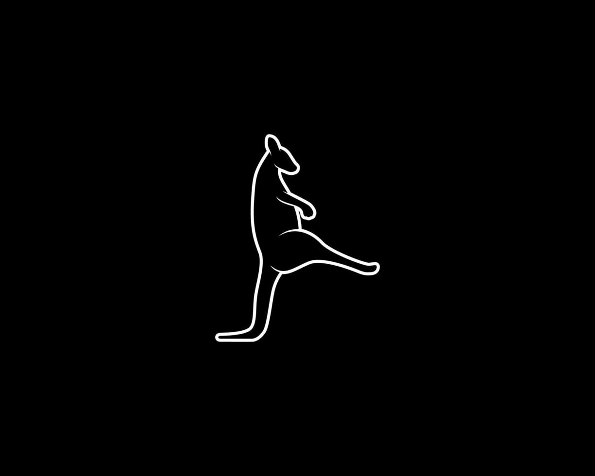 kangaroo outline vector silhouette