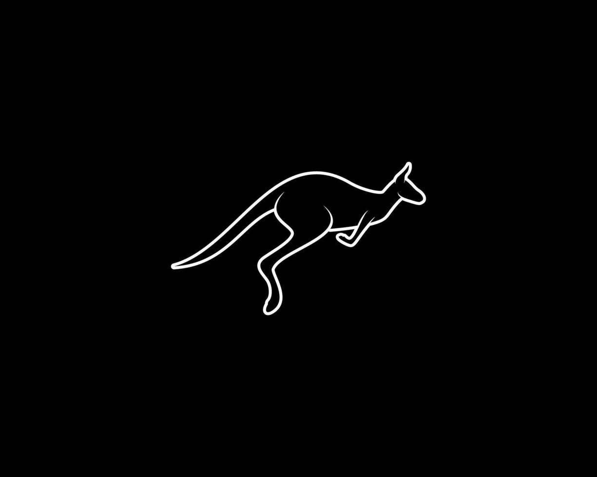 kangaroo outline vector silhouette