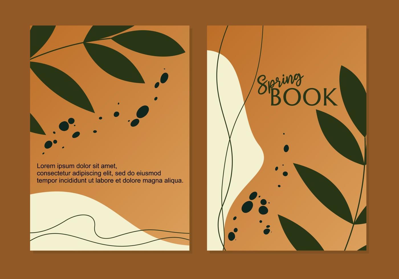 spring book covers template set.botanical floral design. For notebooks, planners, brochures, books, catalogs etc. Vector illustration