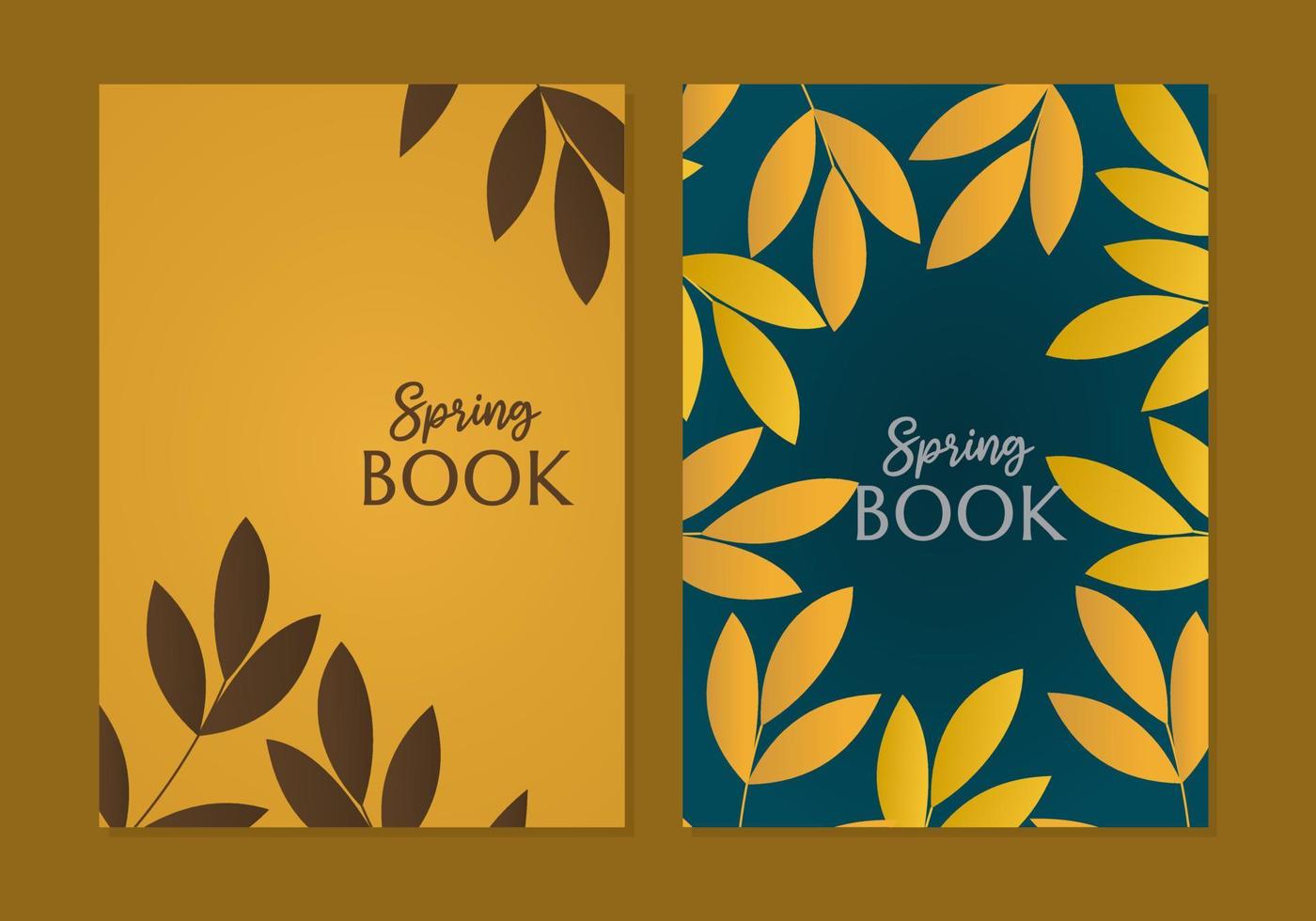 conjunto de plantillas de portadas de libros de primavera. diseño floral botánico. para cuadernos, planificadores, folletos, libros, catálogos, etc. ilustración vectorial vector