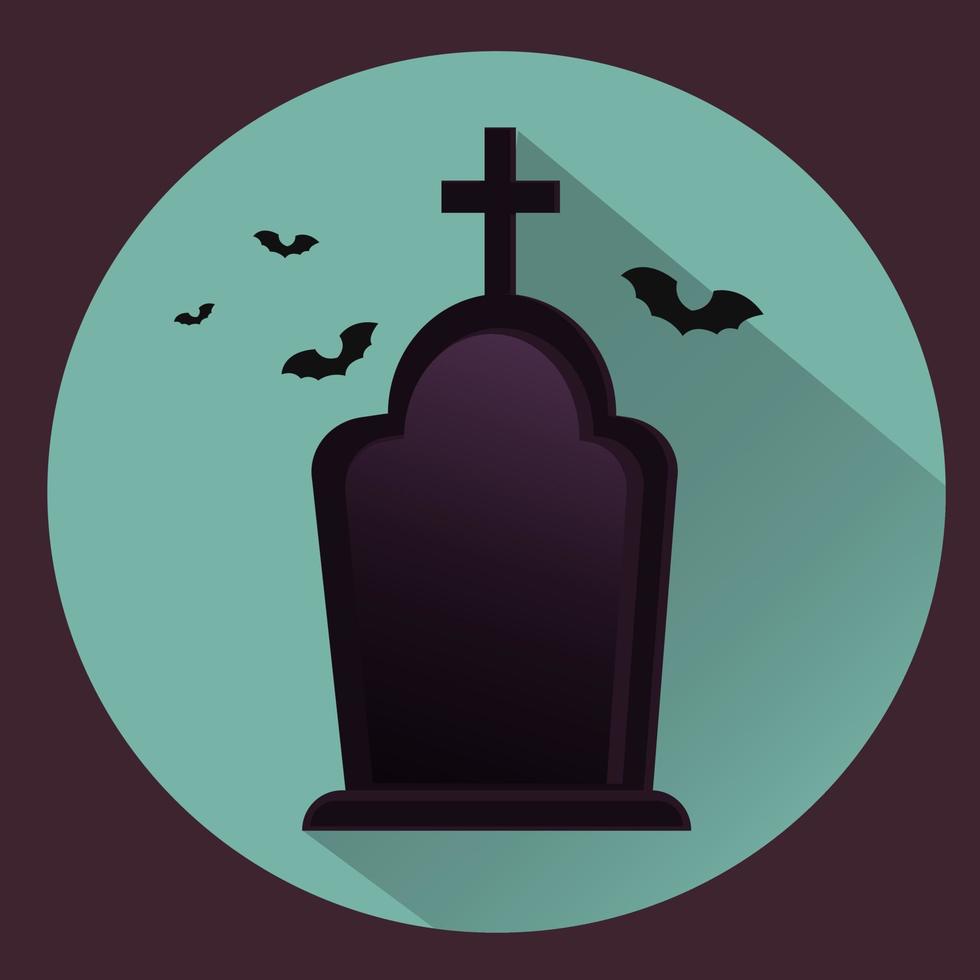 Halloween headstone. Bats. Vector stock illustration. EPS 10