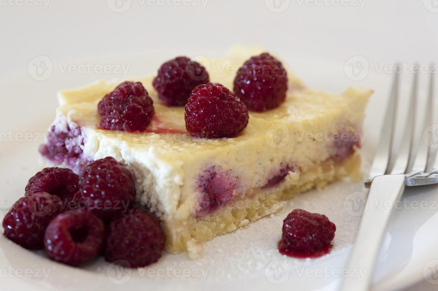 Ricotta cheesecake with raspberries 11951140 Stock Photo at Vecteezy