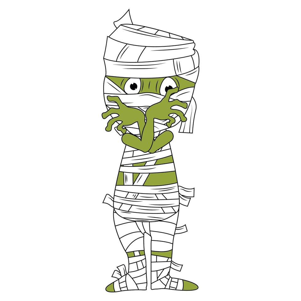 cute mummy cartoon illustration vector