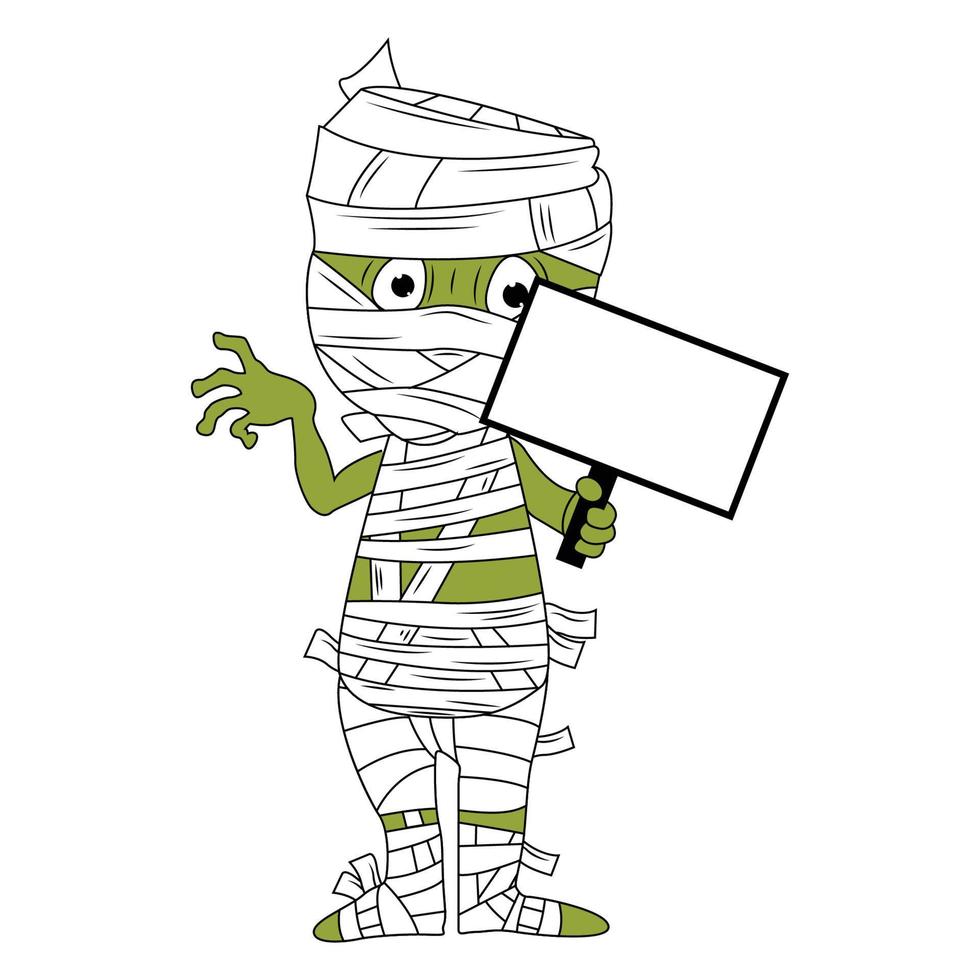cute mummy cartoon illustration vector