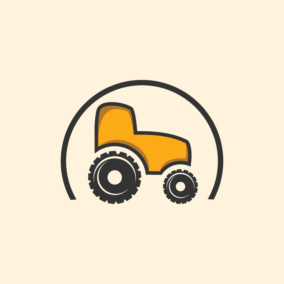 logotipo minimalista de transporte de tractores vector