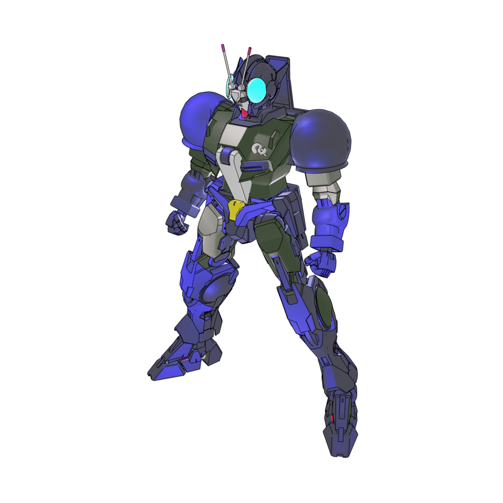 Mecha with defensive combat style png