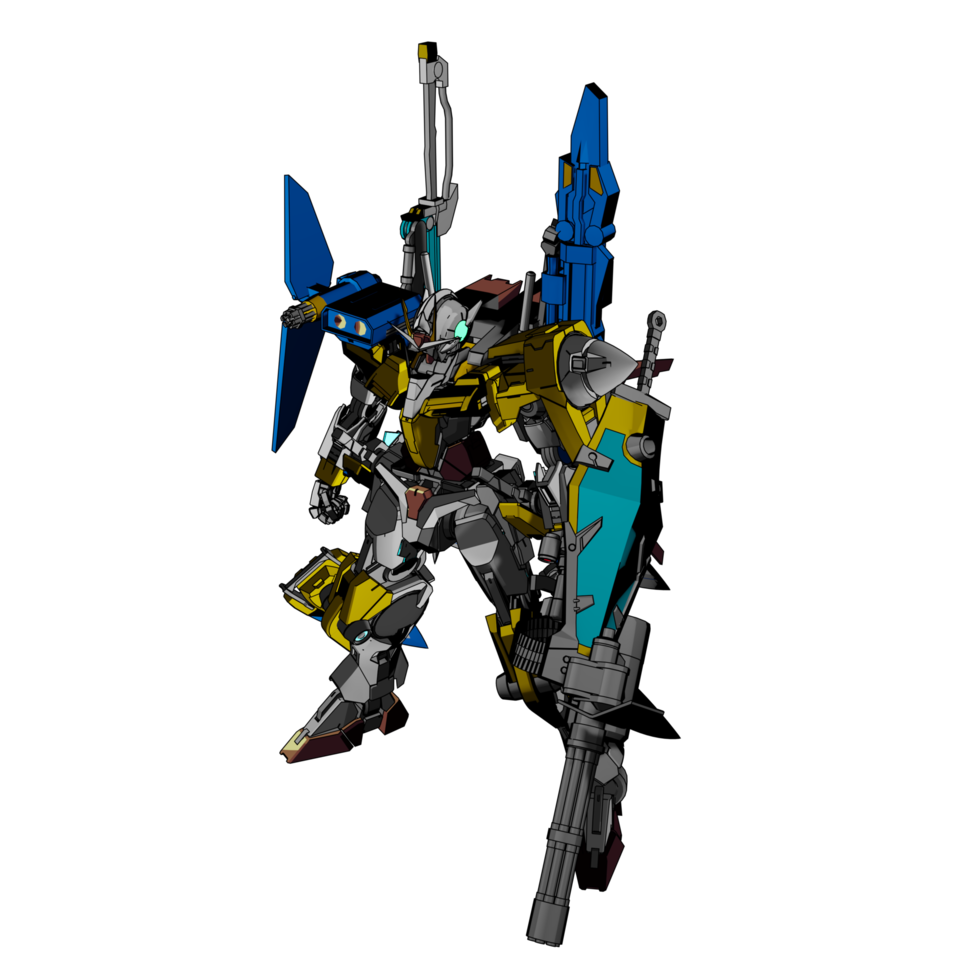 Robot with defensive combat style png