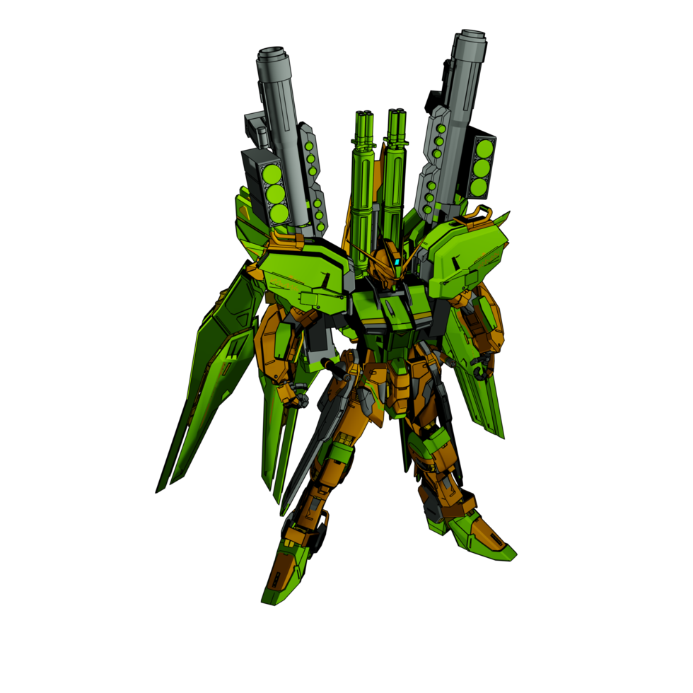 Mecha with defensive combat style png