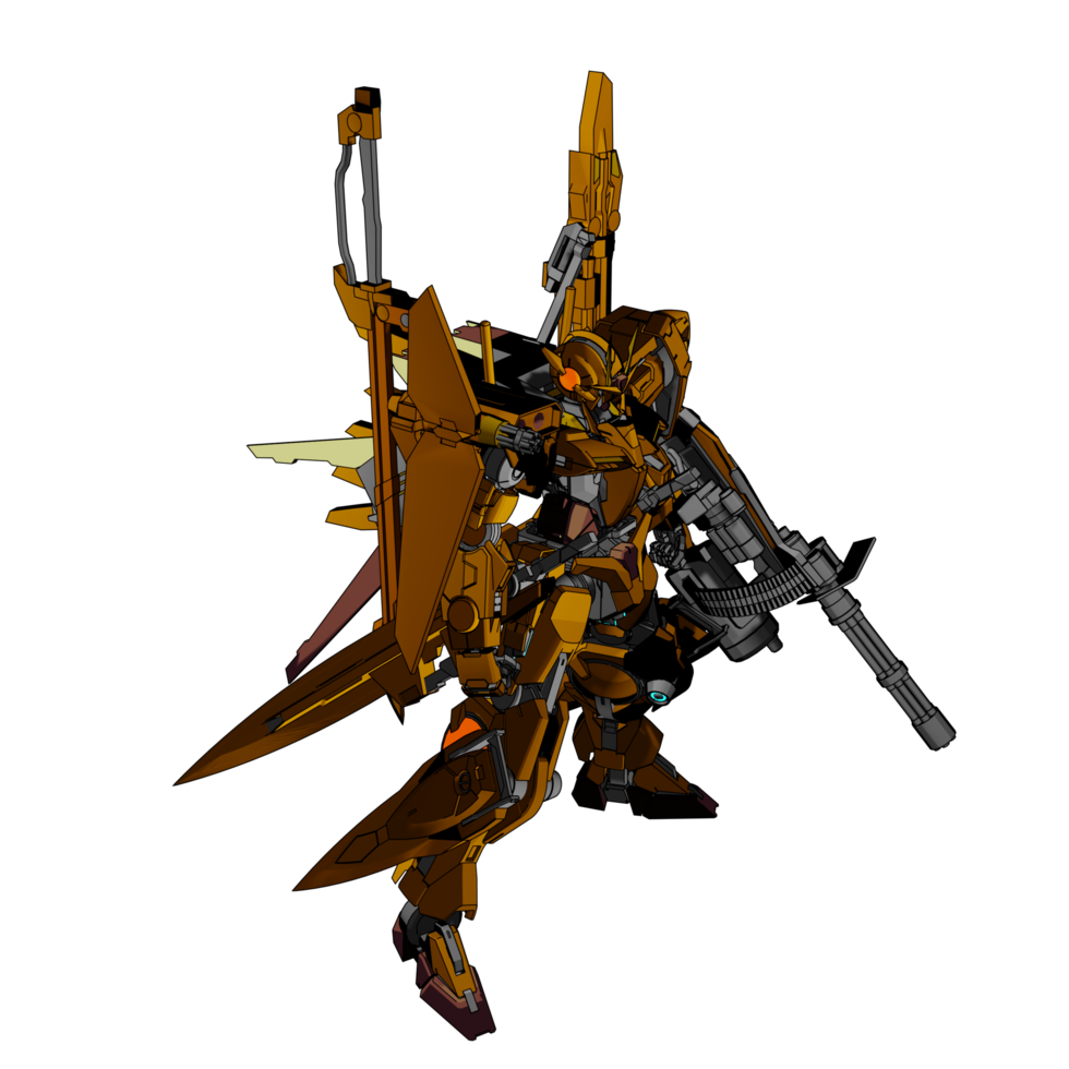 Mecha with defensive combat style png