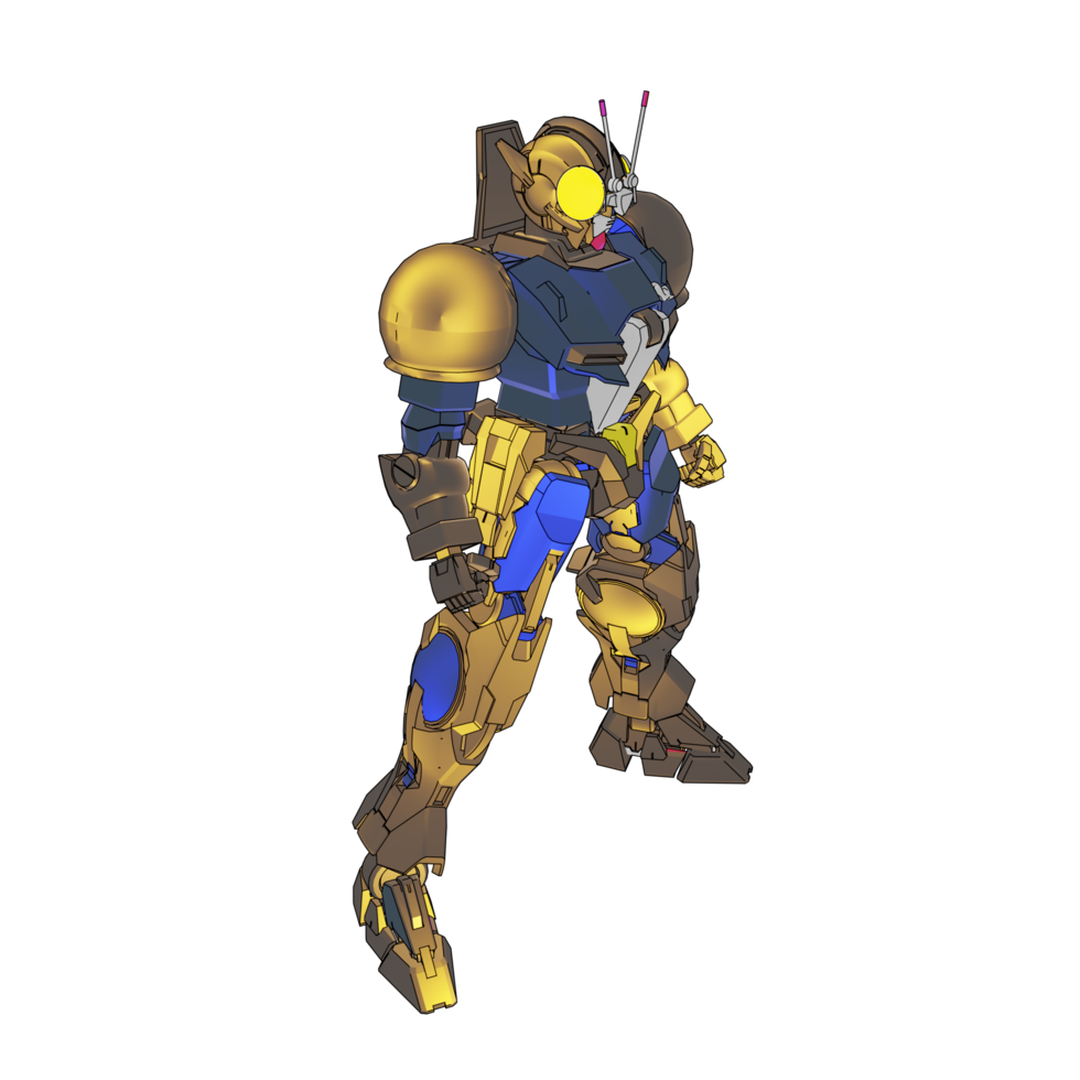 Mecha with defensive combat style png