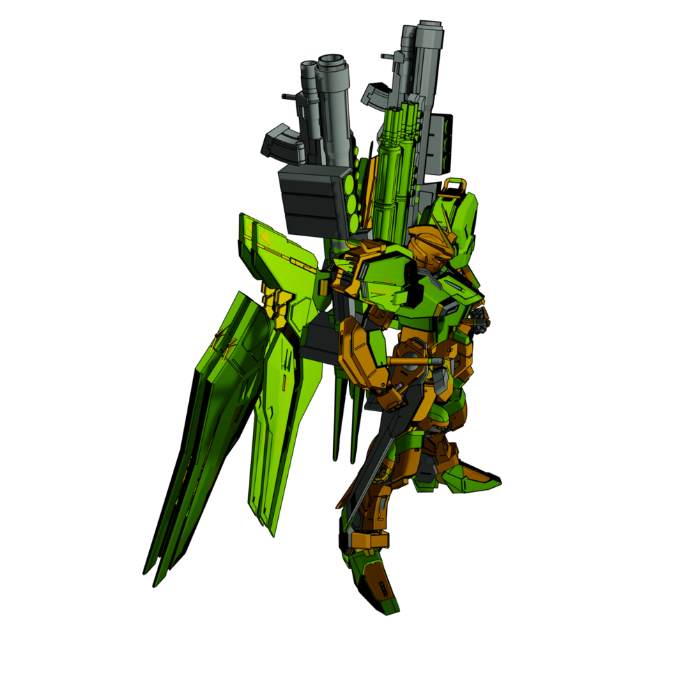 Mecha with defensive combat style png