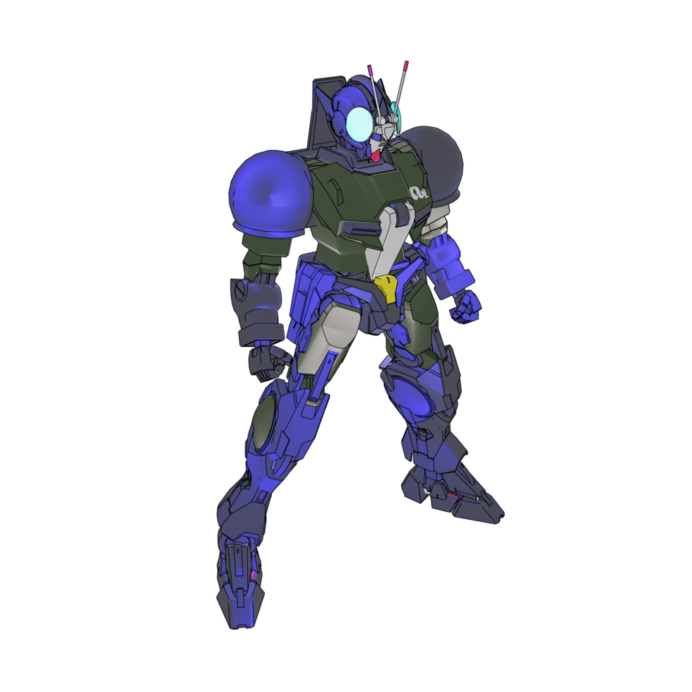 mecha avec un style de combat défensif png