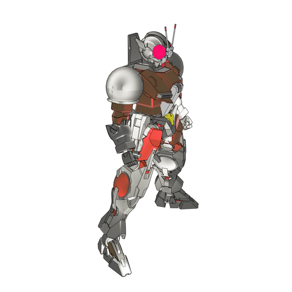 Mecha with defensive combat style png